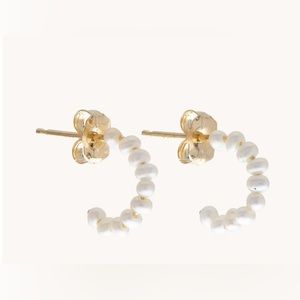 Catbird NYC Baby Pearl Hoop Huggies - Pair